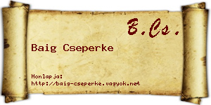Baig Cseperke névjegykártya